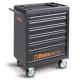 Mobile roller cab with 6 drawers and assortment of 196 universal tools in soft EVA tray